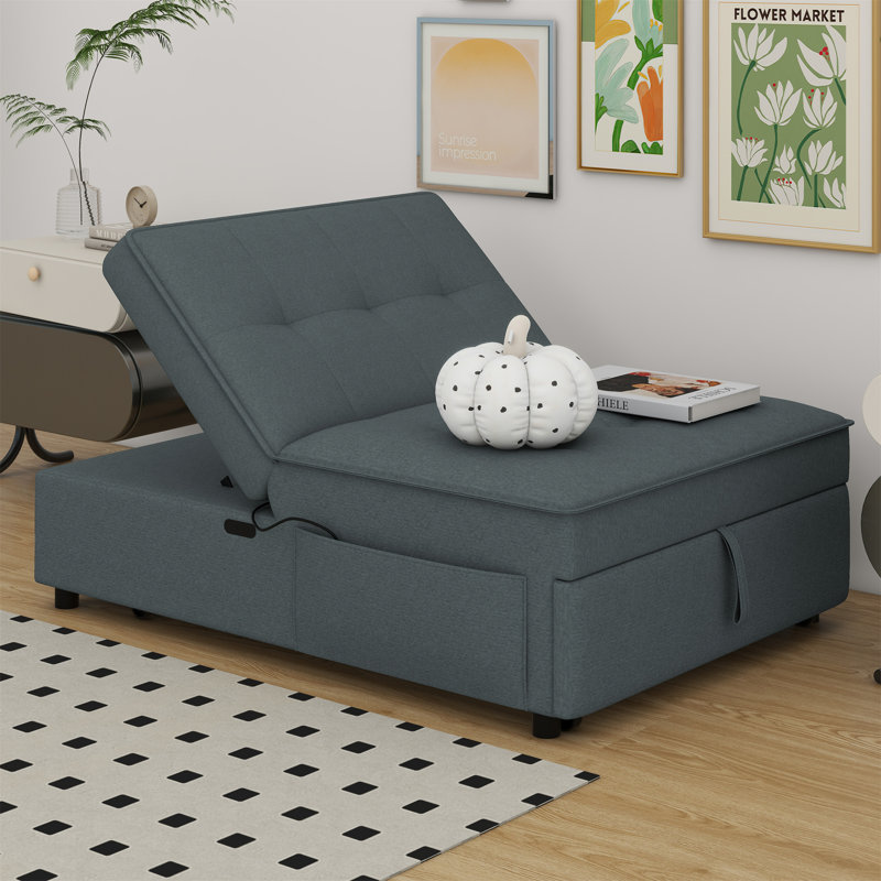Latitude Run 4 In 1 Sofa Bed Chair Bed Multi Function Folding Ottoman Bed With Storage Pocket And USB Port Wayfair Console Tables